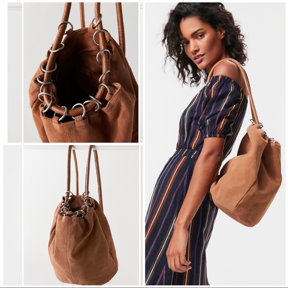 🔥Urban Outfitters Suede Rings Backpack - Picture 1 of 5